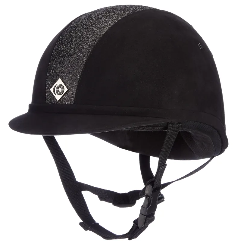 Charles Owen YR8 Junior helmet in Sparkly Black and Black